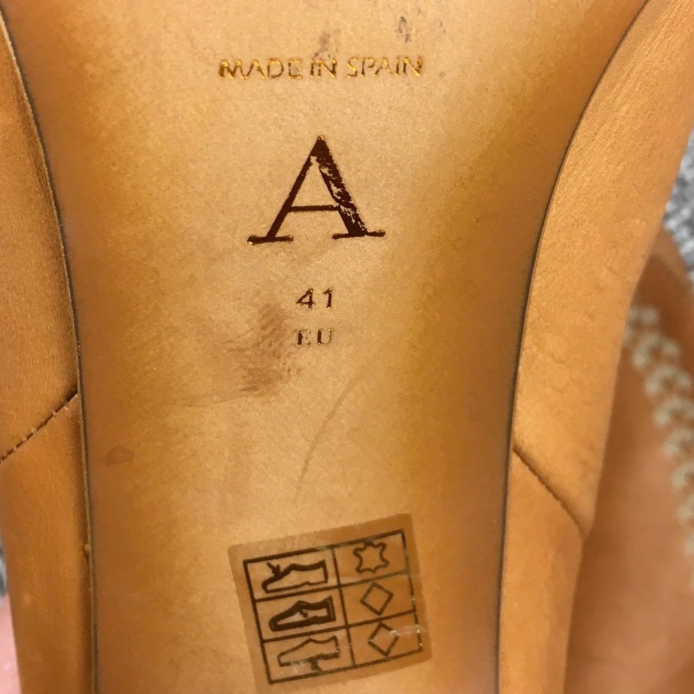 Anthropologie Tan Leather Tall Block Heel Boots Made Spain Sz 41 (10/10.5 US) - Picture 7 of 10